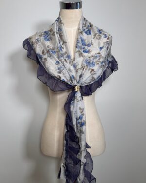 Piquillo de gasa estampado azul ducado