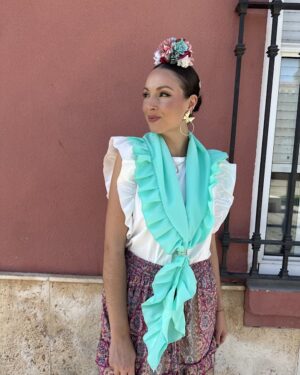 Piquillo liso aguamarina