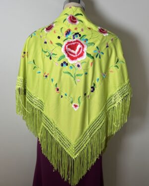 Mantón poliéster verde fluor