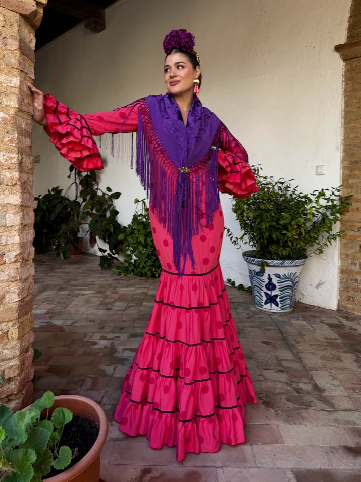 Traje flamenca Huelva lunares (más colores) 2 Traje flamenca Huelva lunares (más colores) - Imagen 2