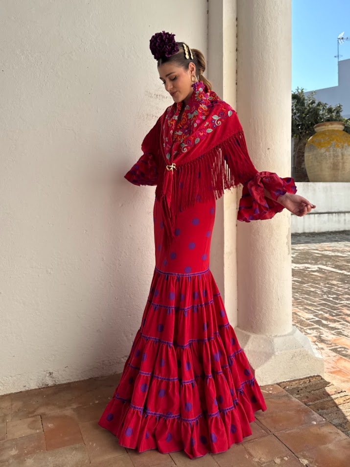 Traje flamenca Huelva lunares (más colores) 8 Traje flamenca Huelva lunares (más colores) - Imagen 8