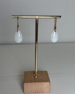 Pendientes gota pequeña blanca